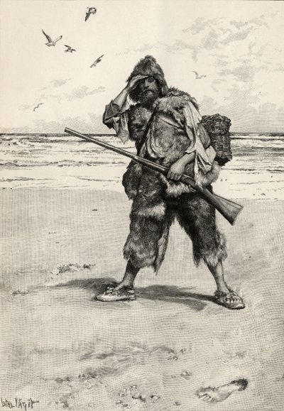 I Stood Like One Thunderstruck, Illustration from Robinson Crusoe by Daniel Defoe, published by Cassell and Company, 1896 by Walter Stanley Paget
